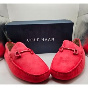 NIB Women's Cole Haan Tully Driver Loafers Geranium Suede Size 10B